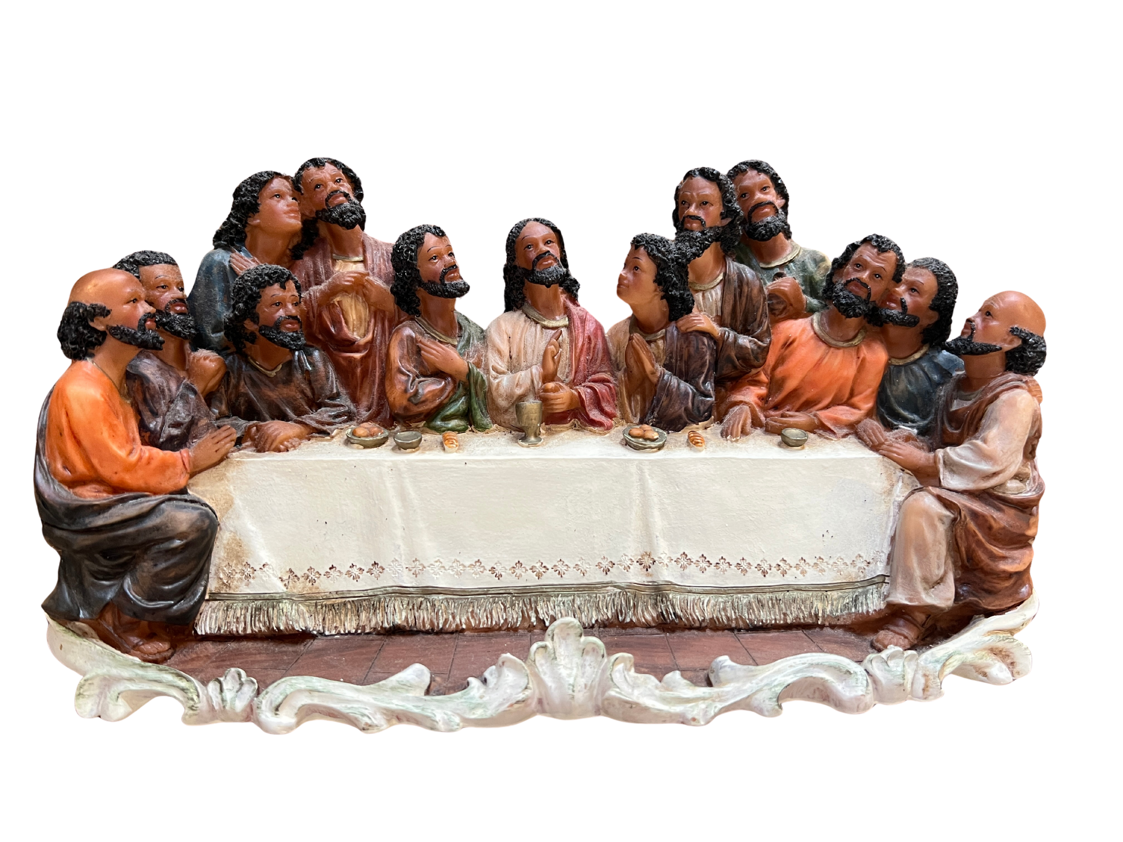 A Last Supper Like No Other: Black Jesus & His Disciples Statue, 11 x 5.6 x 2 inches