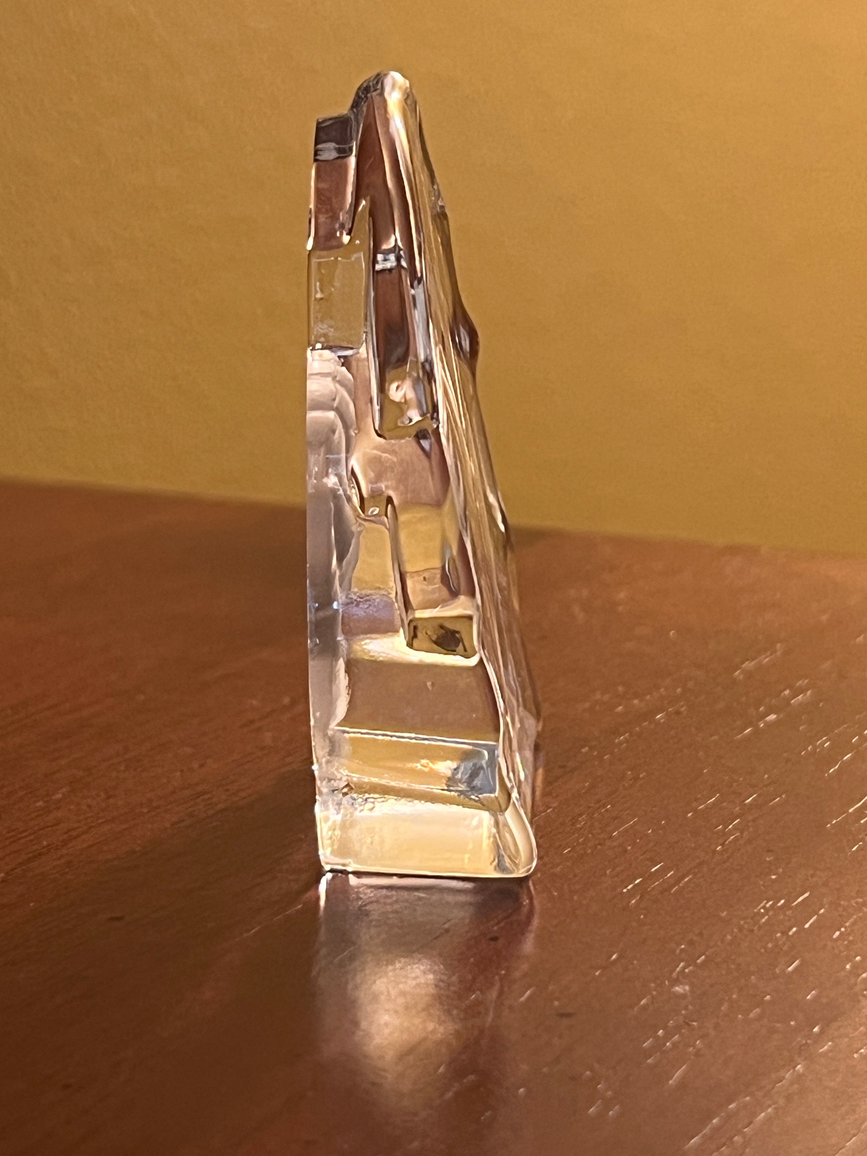 Vintage Viking Glass Praying Hands Paperweight | 1970s 3D Crystal Art Religious Figurine