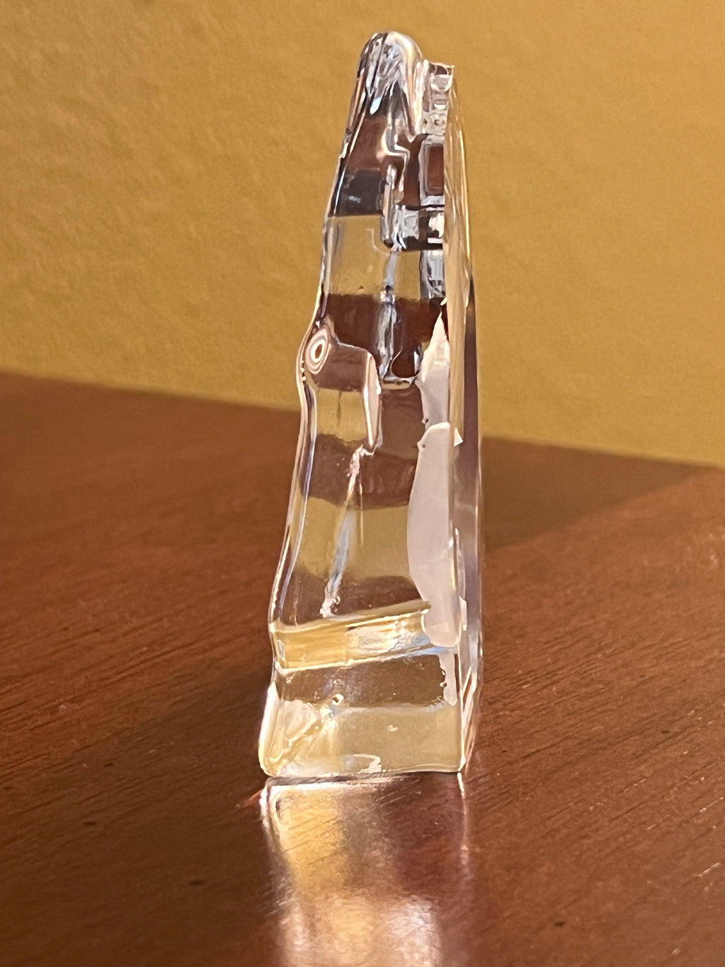 Vintage Viking Glass Praying Hands Paperweight | 1970s 3D Crystal Art Religious Figurine