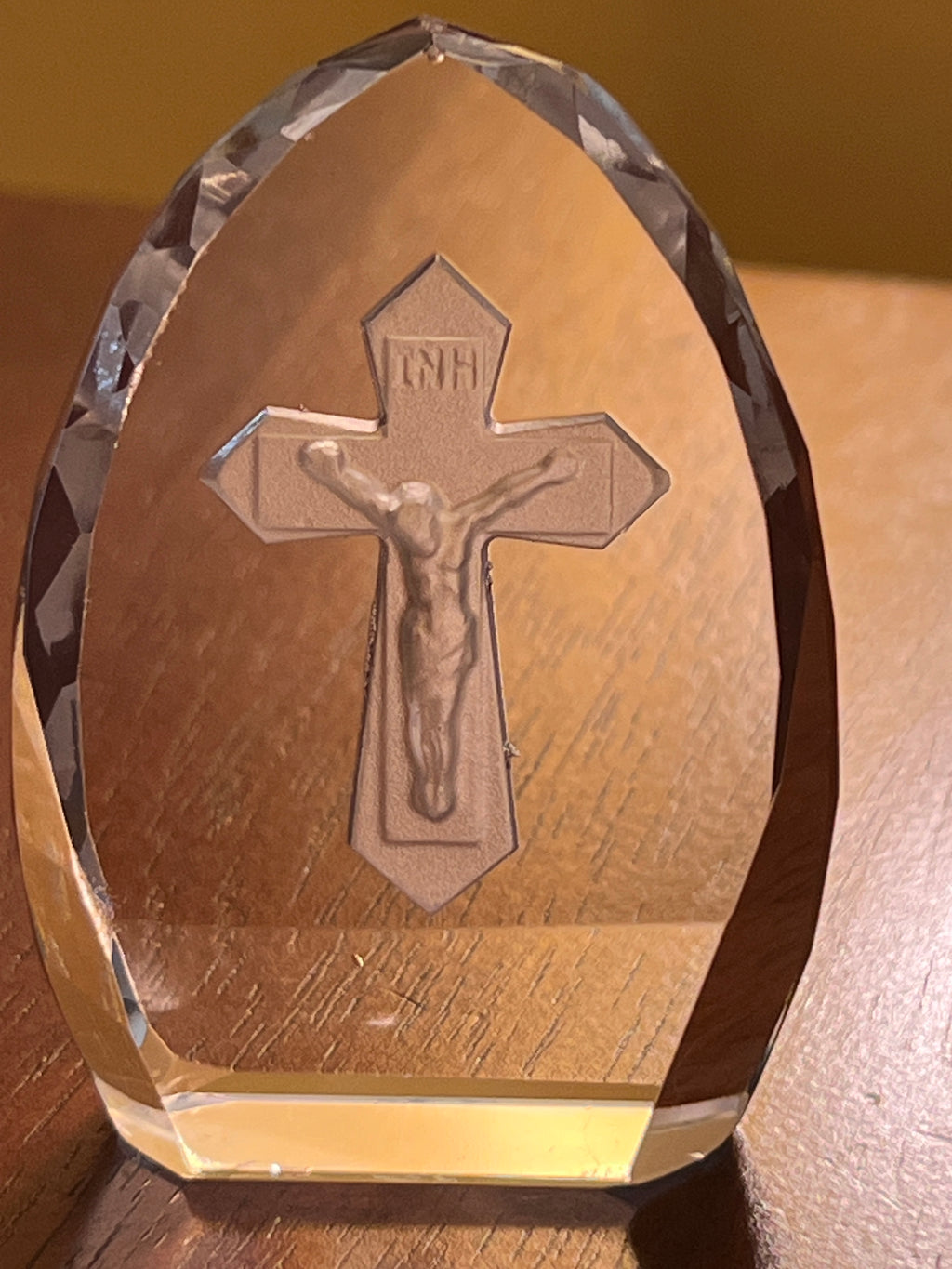 3 Pc Catholic RCIA OCIA Gift Set Vintage Glass Sacred Heart Praying Hands Crucifix