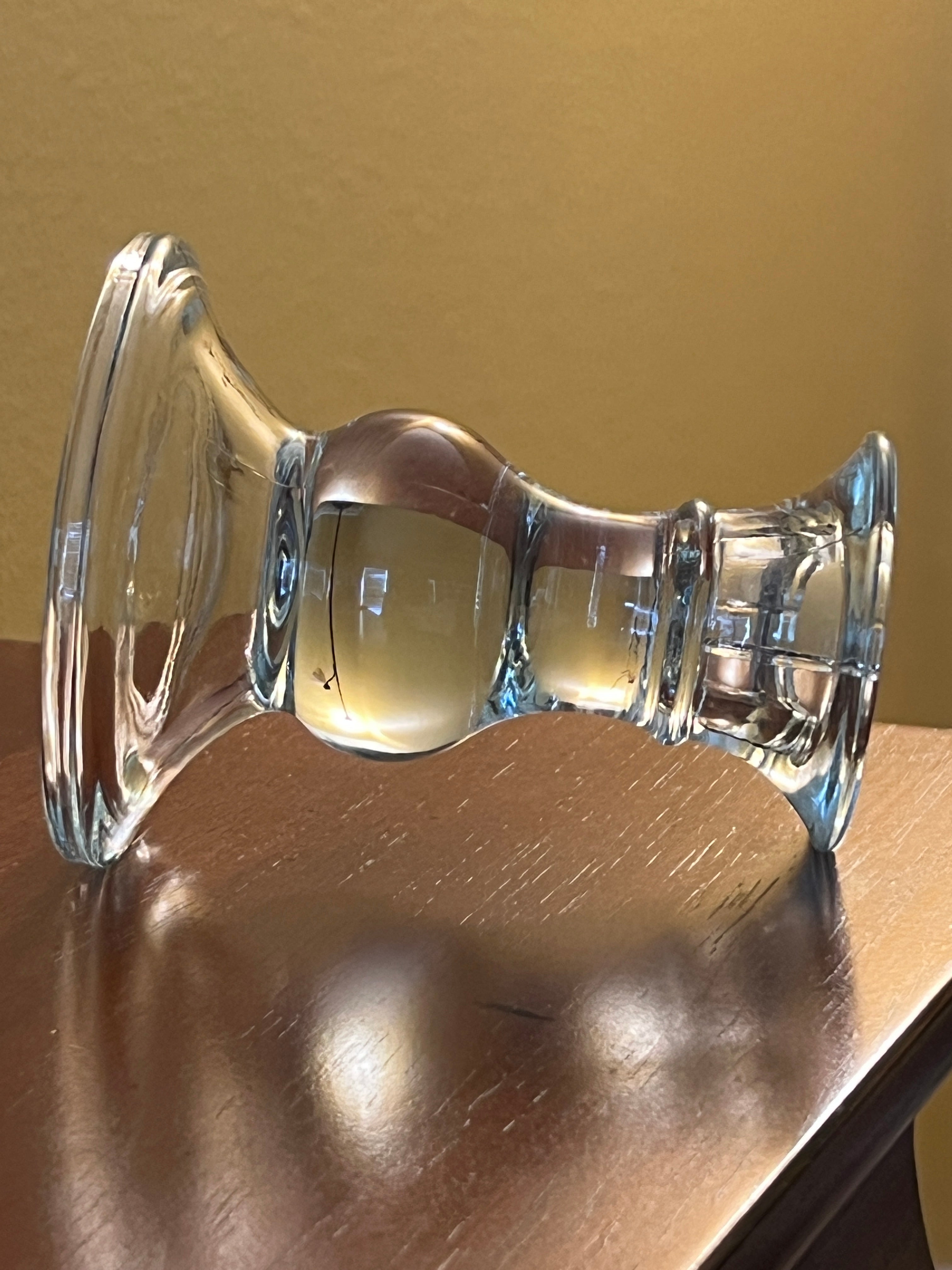 Vintage Clear Glass Dual-Purpose Candle Holder | Nordic Style Reversible Pillar & Taper Candlestick