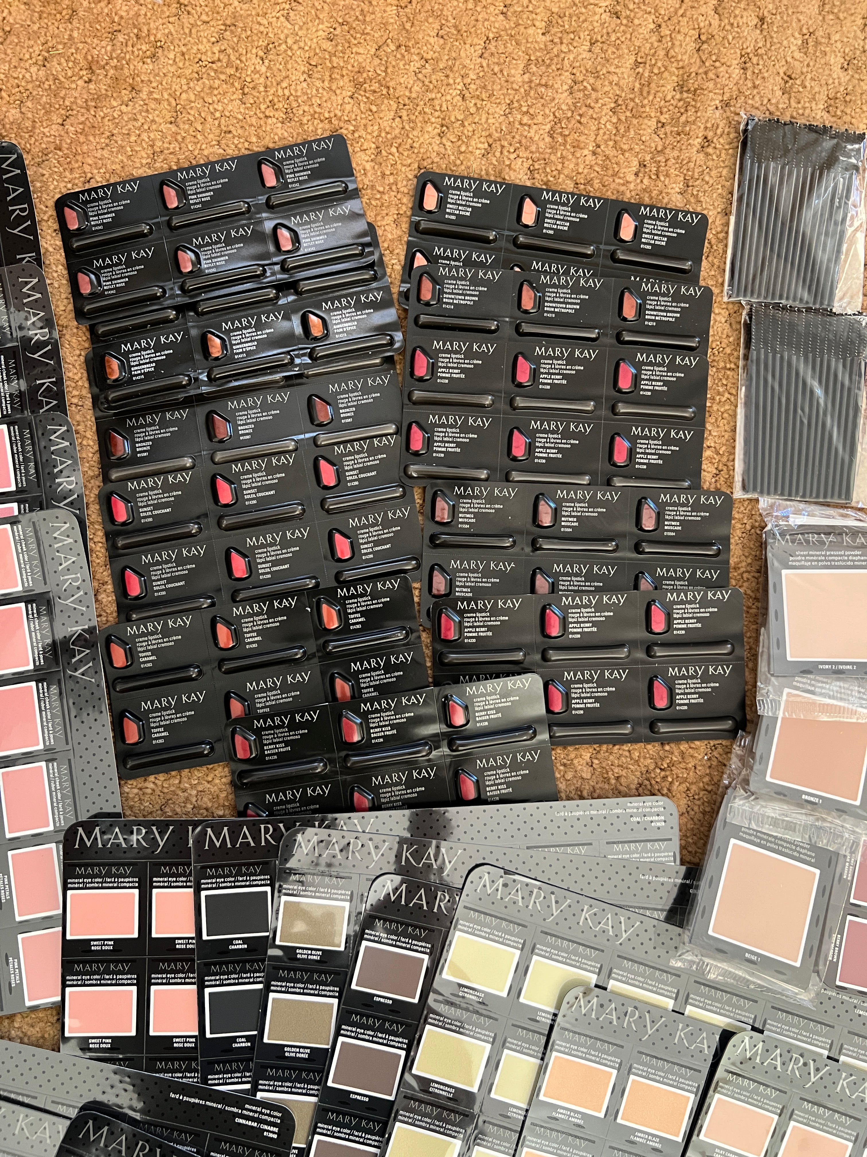 MASSIVE Mary Kay Consultant Sample Collection - 100+ Mineral Eye Colors, Cheek Colors, Lipstick & Powder Sample Cards