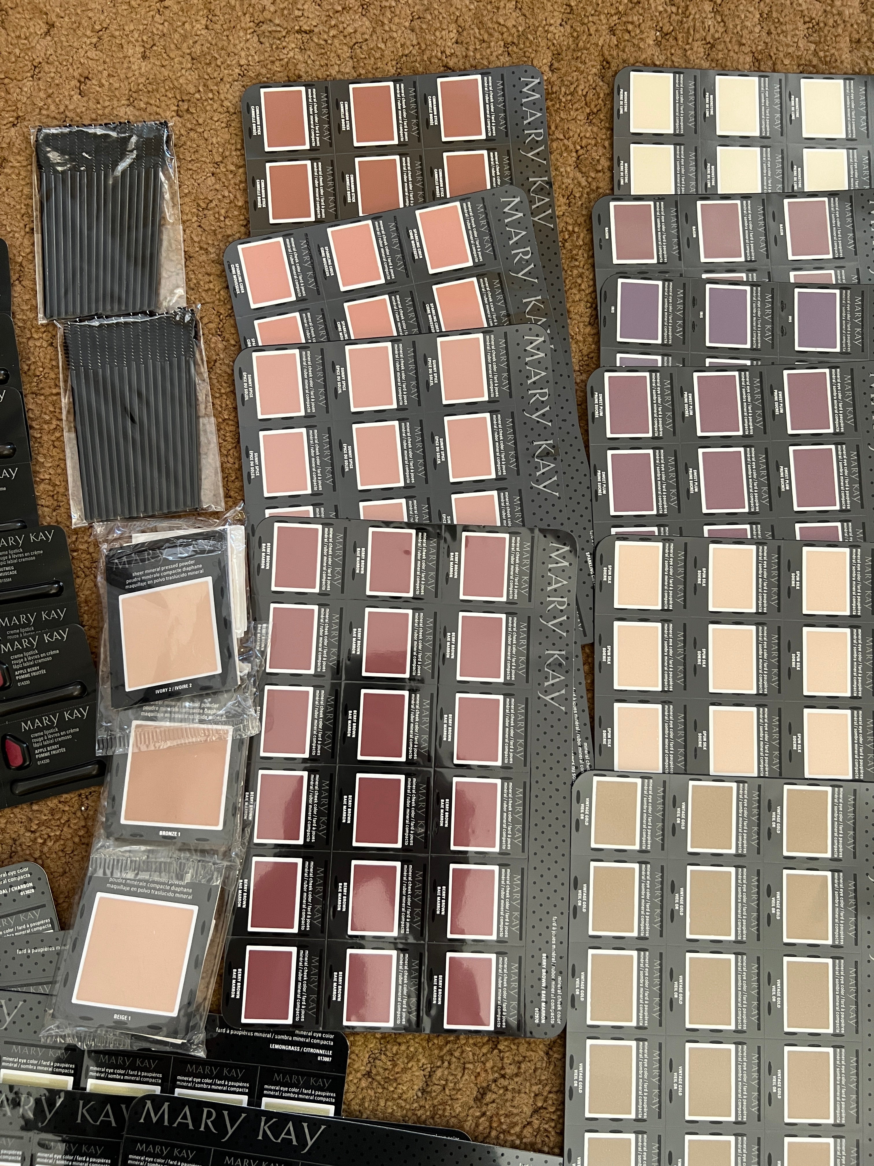 MASSIVE Mary Kay Consultant Sample Collection - 100+ Mineral Eye Colors, Cheek Colors, Lipstick & Powder Sample Cards