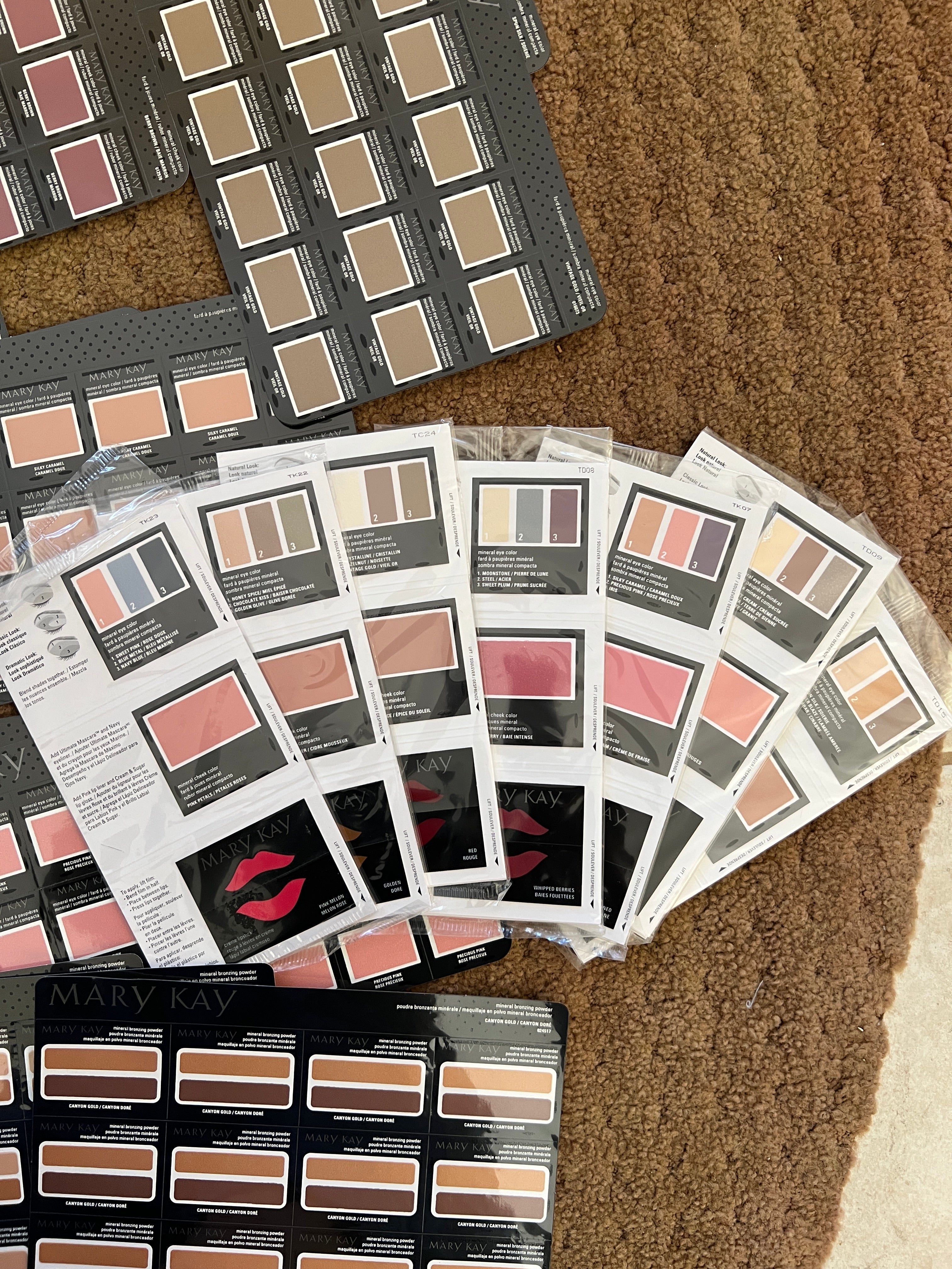 MASSIVE Mary Kay Consultant Sample Collection - 100+ Mineral Eye Colors, Cheek Colors, Lipstick & Powder Sample Cards