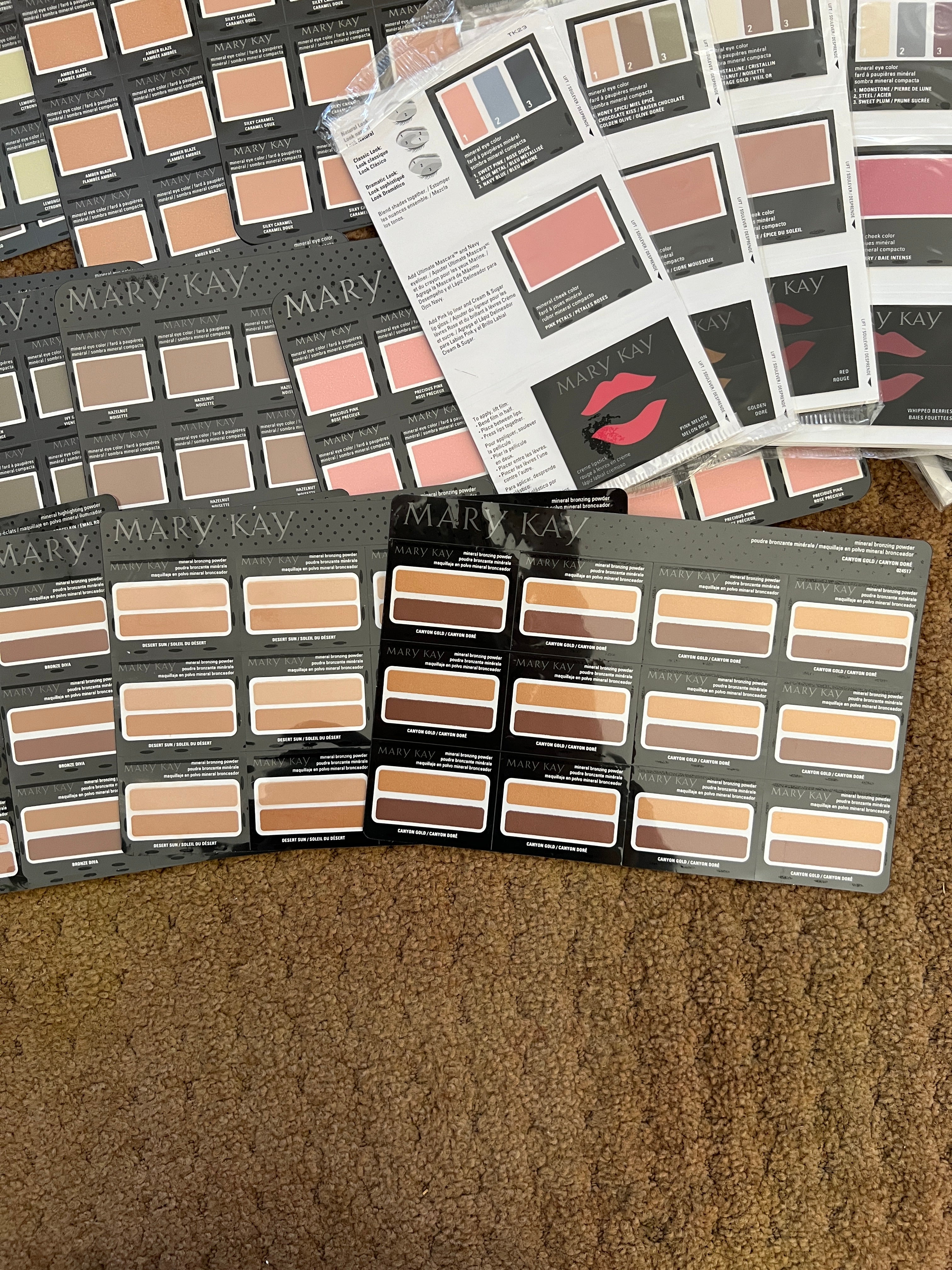 MASSIVE Mary Kay Consultant Sample Collection - 100+ Mineral Eye Colors, Cheek Colors, Lipstick & Powder Sample Cards