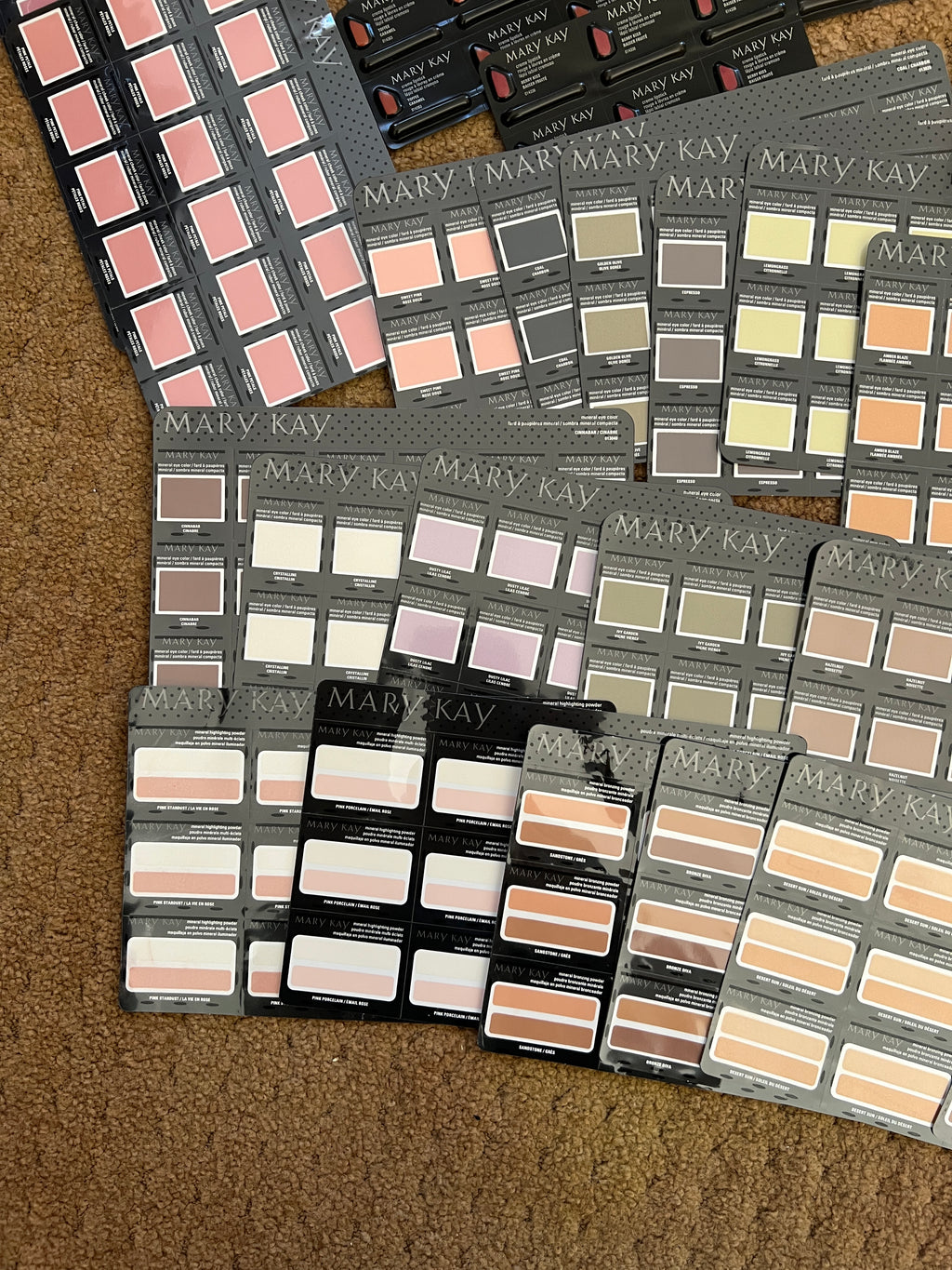 MASSIVE Mary Kay Consultant Sample Collection - 100+ Mineral Eye Colors, Cheek Colors, Lipstick & Powder Sample Cards