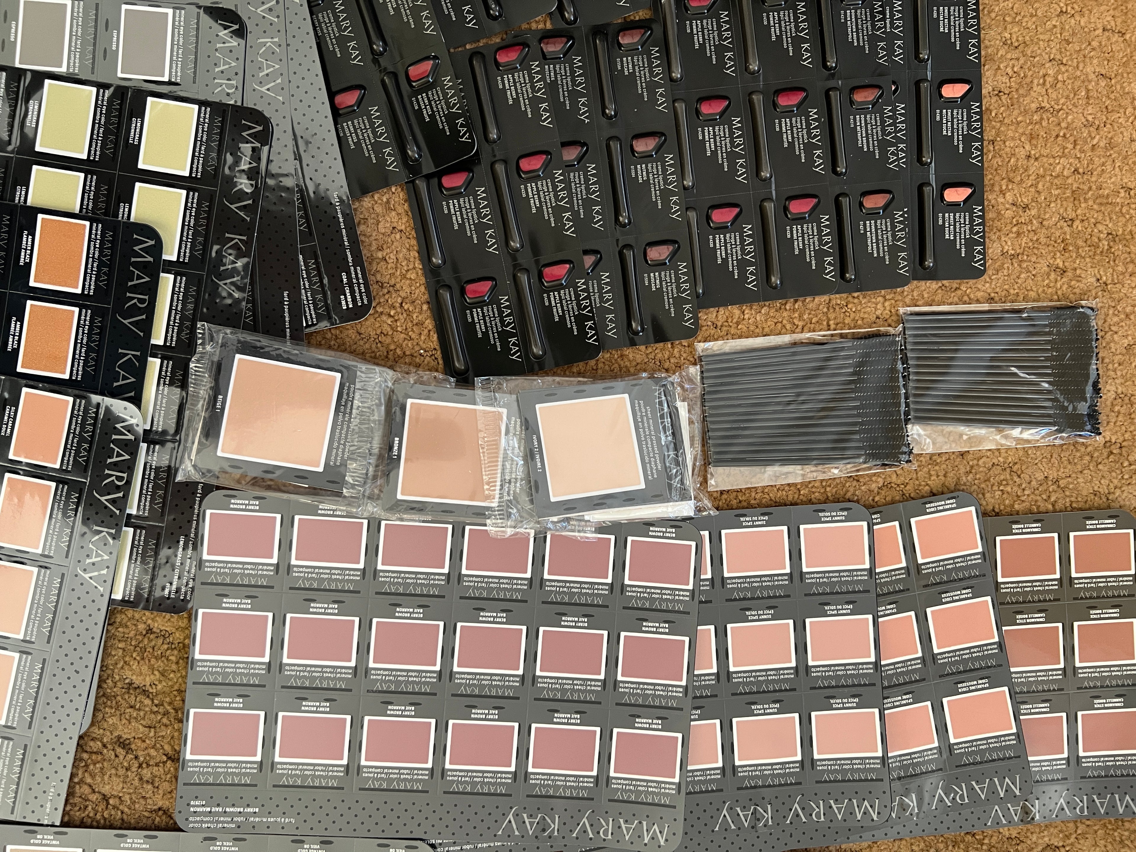 MASSIVE Mary Kay Consultant Sample Collection - 100+ Mineral Eye Colors, Cheek Colors, Lipstick & Powder Sample Cards