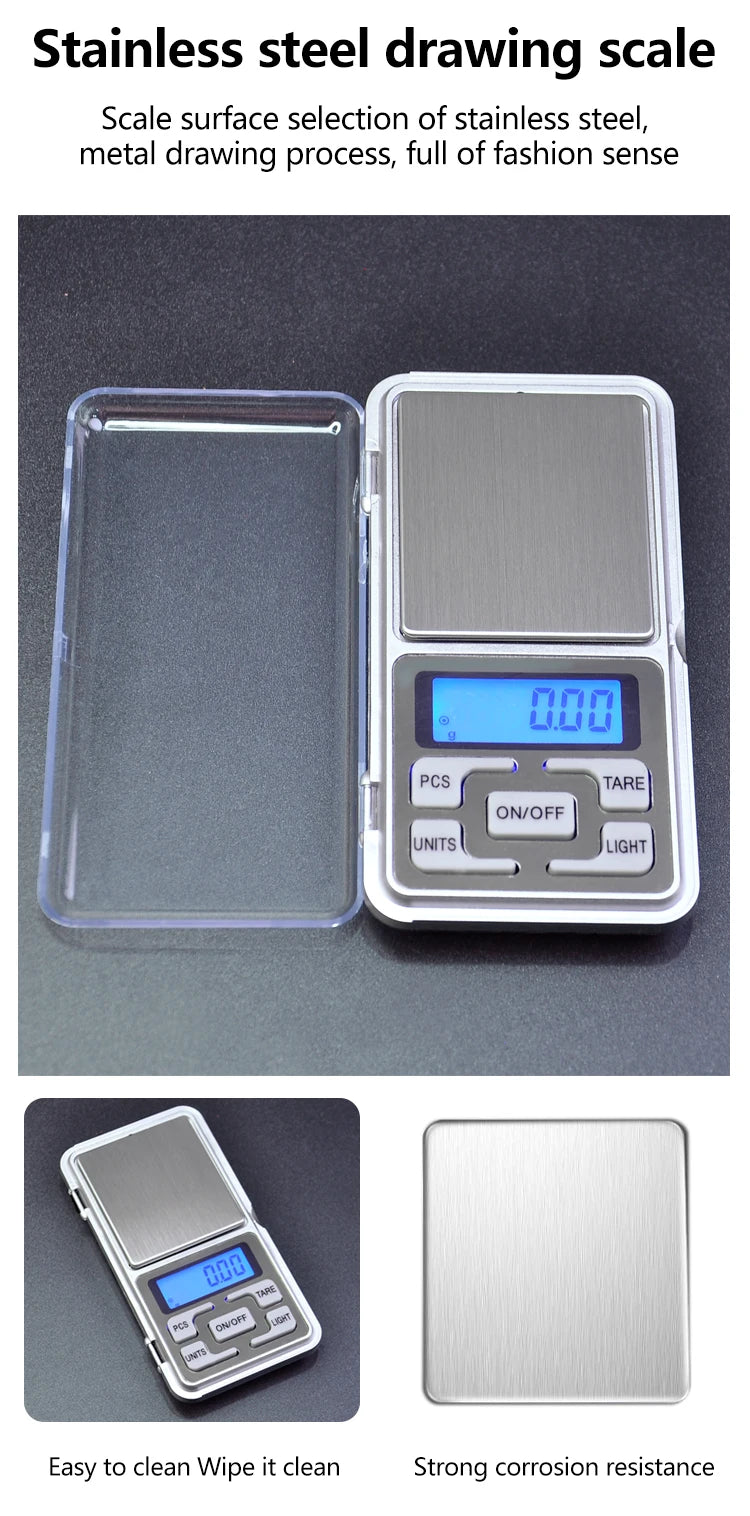 Mini Electronic Digital Pocket Scale High Accuracy 500g/0.1g g/tl/oz/ct/gn Modes