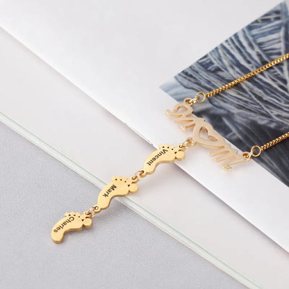Personalized Baby Feet Stainless Steel Pendant Necklace: A Cherished Keepsake