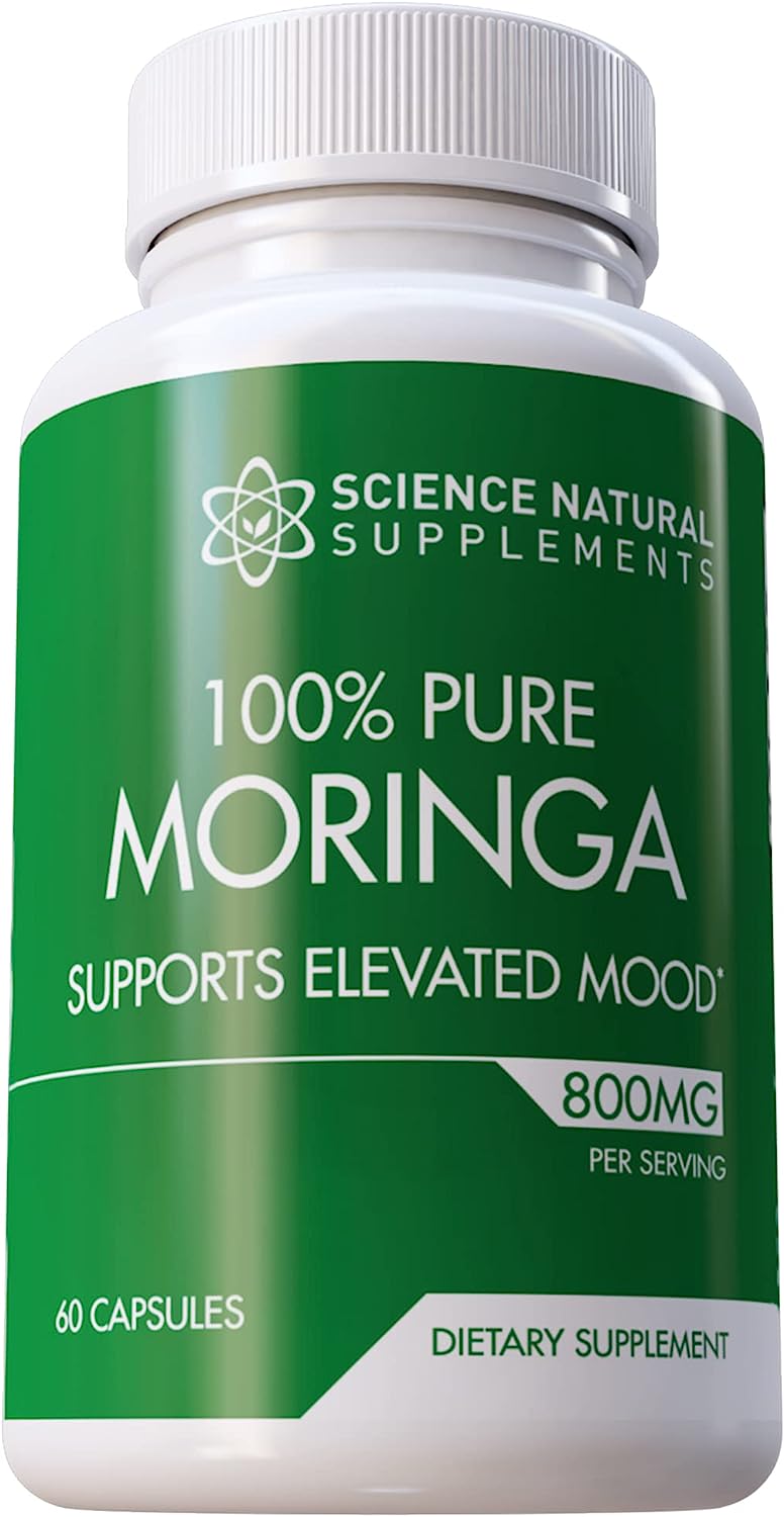 Science Natural Supplements 100% Pure 800mg Moringa Capsules (60 Count)