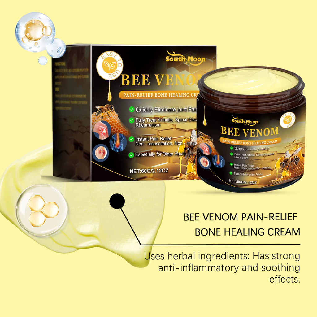 Bee Venom Joint Relief Cream (2-Pack) - 60g Natural Pain Relief Cream with Honey & Glycerin for Arthritis, Muscle Pain & Joint Stiffness