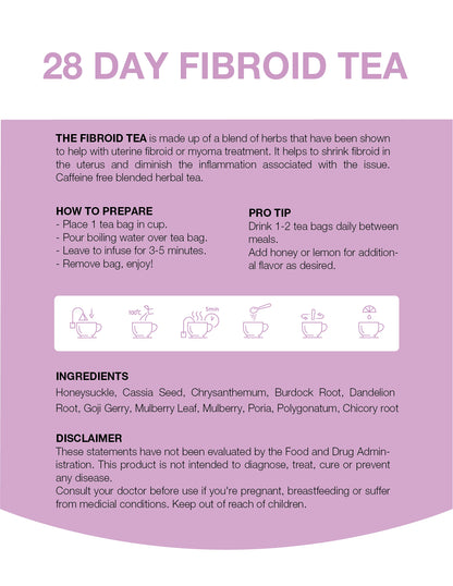 28-Day Fibroid Tea - Decaffeinated Gluten-Free Vegan Dairy-Free Soy-Free Non-GMO