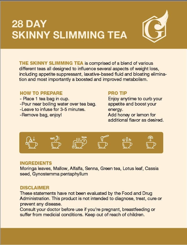 28-Day Slim Tea Weight Loss Tea Burn Fat Boost Metabolism Cleanse Tea