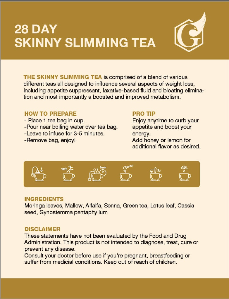 28-Day Skinny Slimming Tea Weight Loss Tea Burn Fat Boost Metabolism Cleanse Tea