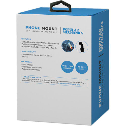 Popular Mechanics Universal Portable Adjustable Cup Holder Car Cell Phone Mount