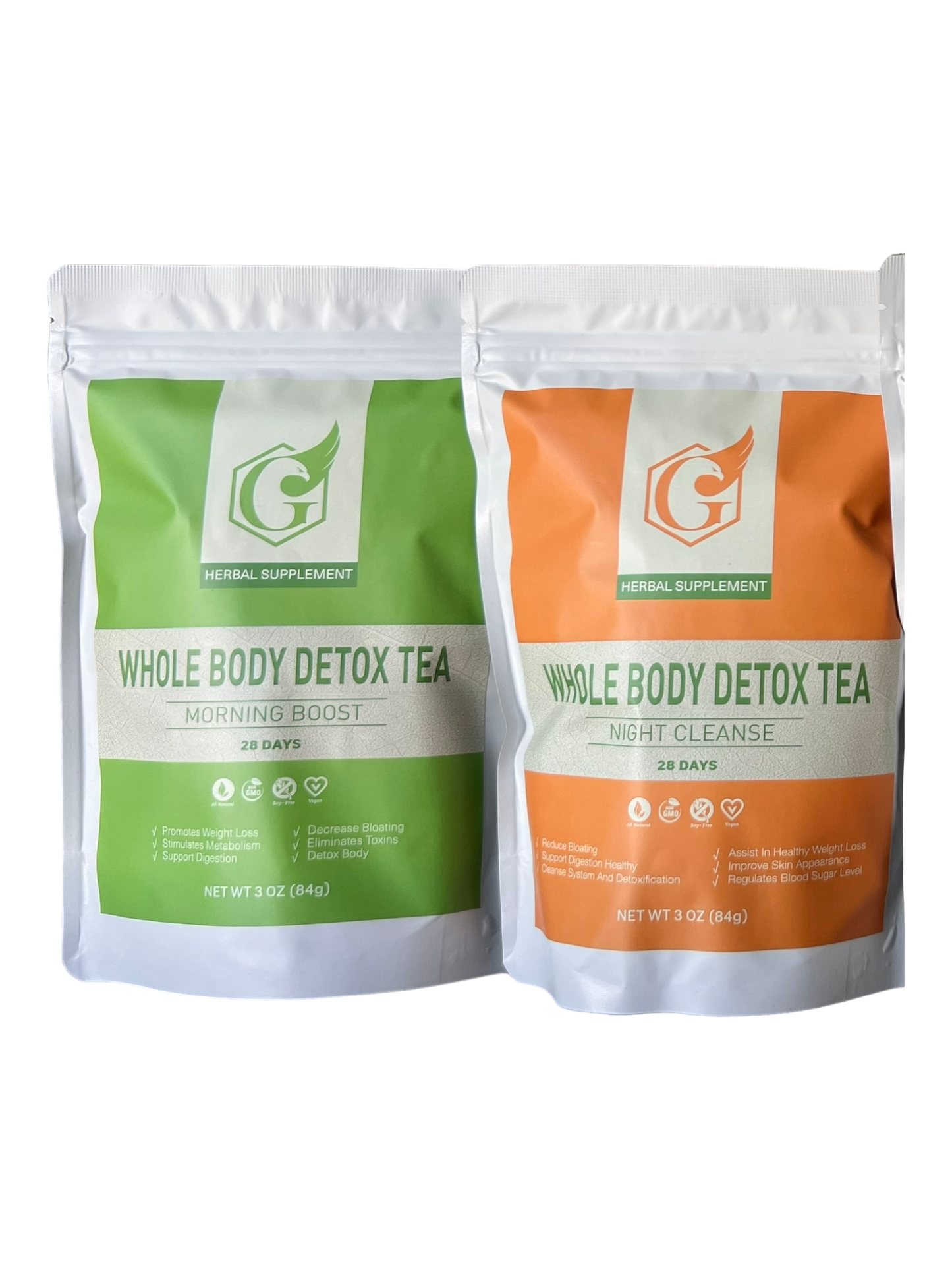 28-Day Whole Body Detox Tea - Morning Boost Detox Tea / Night Cleanse Detox Tea