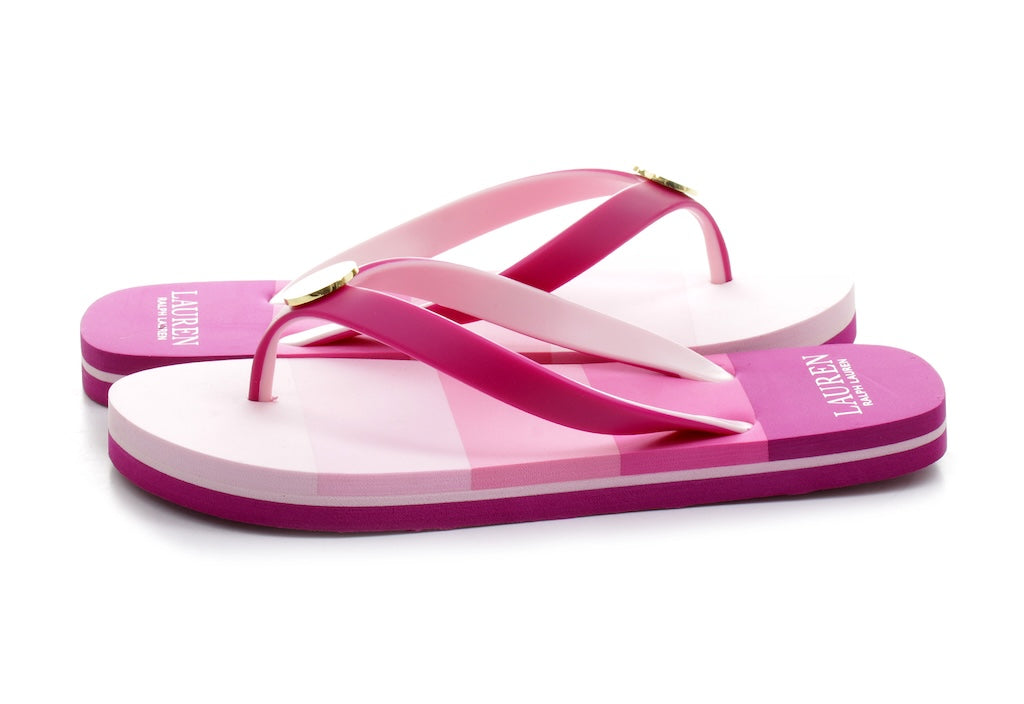 Lauren Ralph Lauren Elissa III Thong Sandals - Hot Pink, Blue, Size 10B