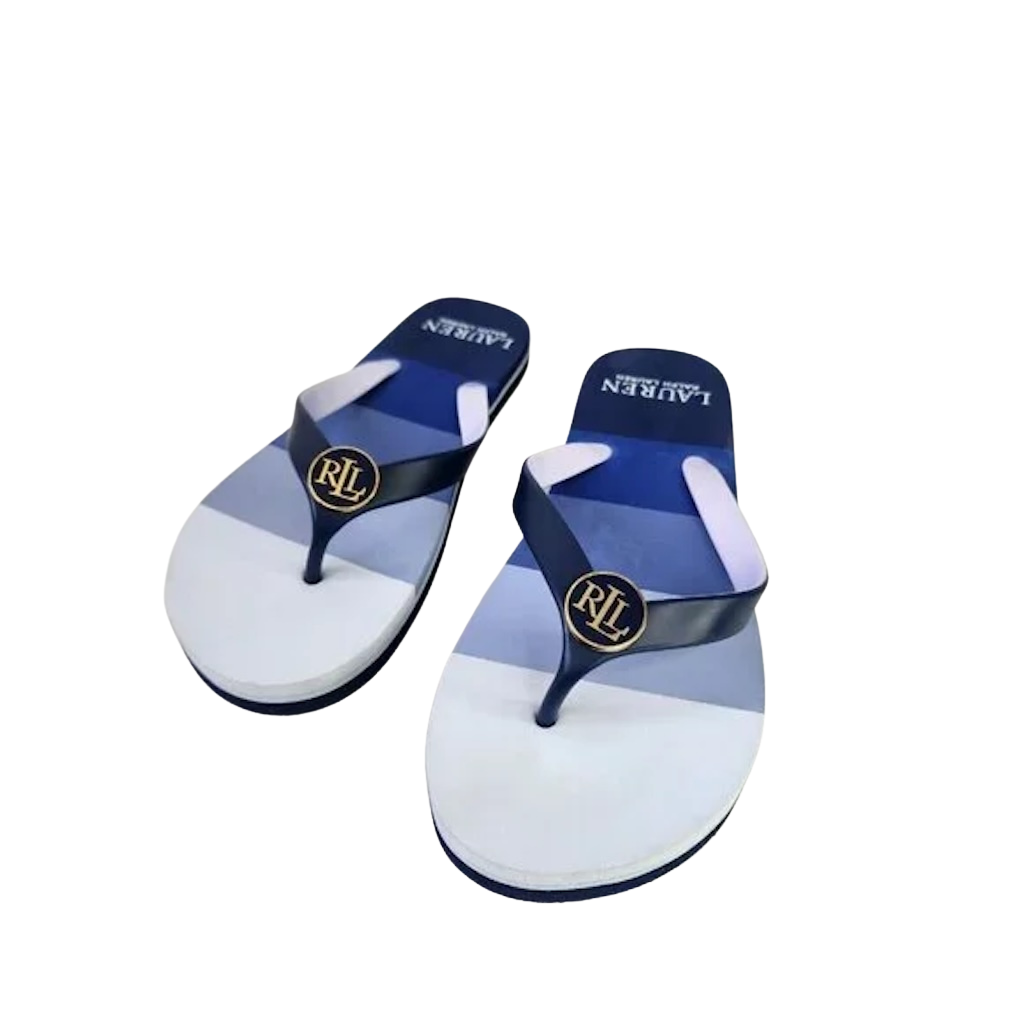 Lauren Ralph Lauren Elissa III Thong Sandals - Hot Pink, Blue, Size 10B