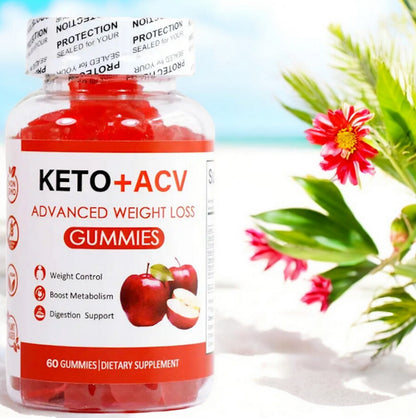 KETO+ACV Gummies Advanced Weight Loss, Boost Metabolism, 1000mg (Vitamins B9 & B12) – 60 Count