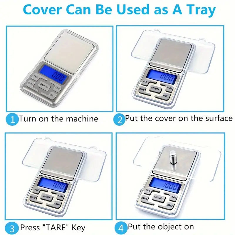 Mini Electronic Digital Pocket Scale High Accuracy 500g/0.1g g/tl/oz/ct/gn Modes