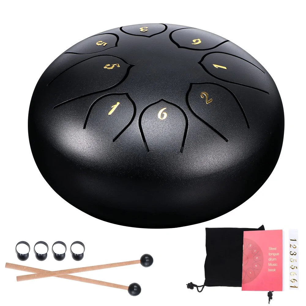 Portable Steel Tongue Drum Set - 6 Inch, 8 Notes (Ethereal Sound)