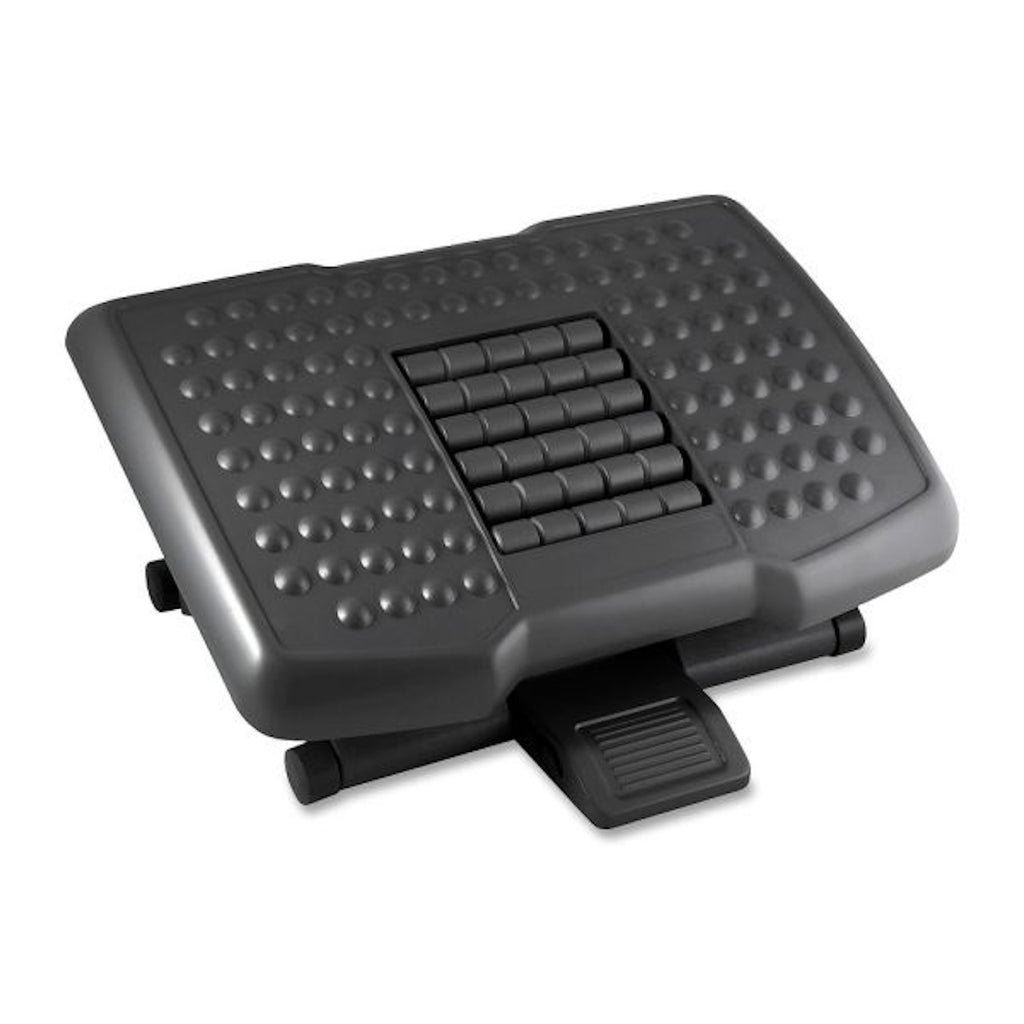 Ergonomic 3-Height Adjustable Under Desk Footrest with Massage Rollers and Tilt