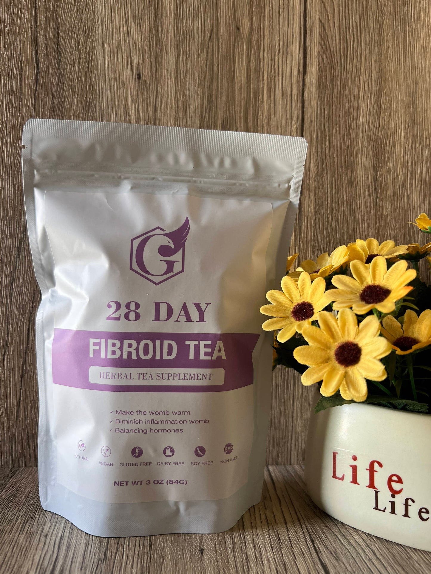 28-Day Fibroid Tea - Decaffeinated Gluten-Free Vegan Dairy-Free Soy-Free Non-GMO