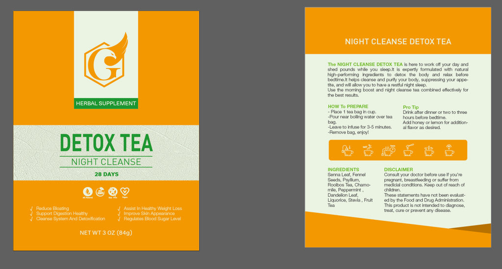 28-Day Whole Body Detox Tea - Morning Boost Detox Tea / Night Cleanse Detox Tea