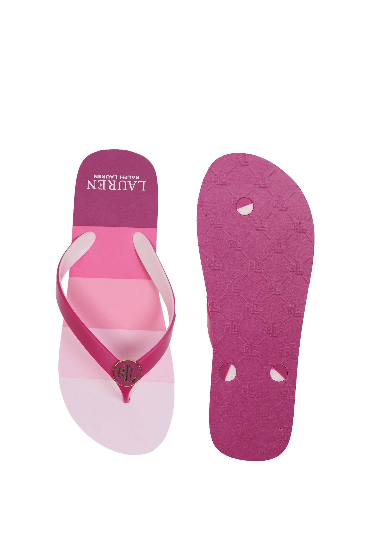 Lauren Ralph Lauren Elissa III Thong Sandals - Hot Pink, Blue, Size 10B