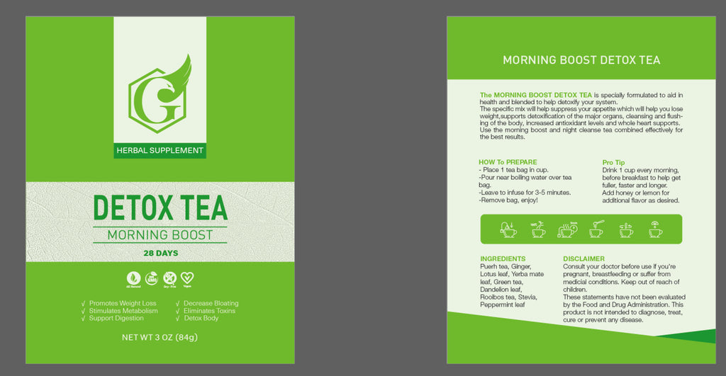 28-Day Whole Body Detox Tea - Morning Boost Detox Tea / Night Cleanse Detox Tea