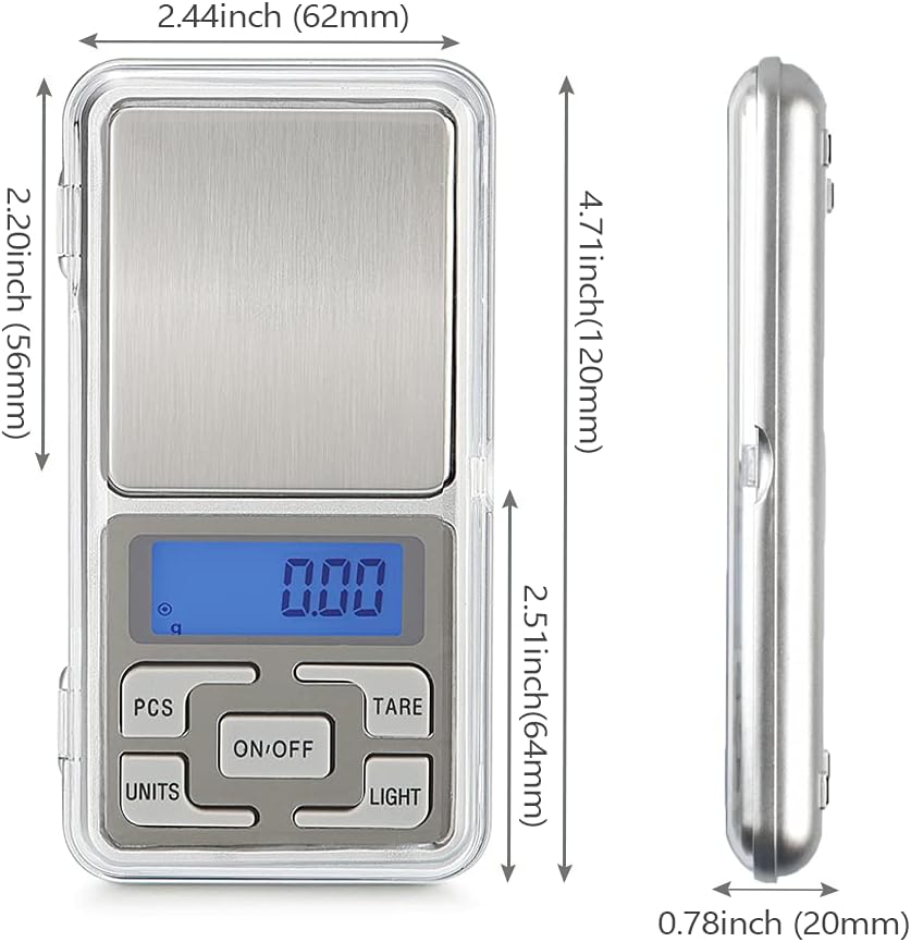 Mini Electronic Digital Pocket Scale High Accuracy 500g/0.1g g/tl/oz/ct/gn Modes