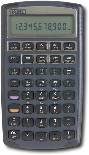 HP 10BII Financial Calculator with Soft Pouch, CFP Exam Approved, Pre-Owned