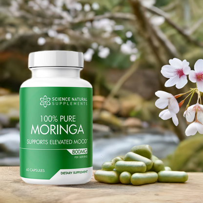 Science Natural Supplements Moringa Leaf Capsules - Moringa Powder Capsules with Essential Vitamins and Antioxidants - Moringa Capsules for Brain Support - (60 Count)