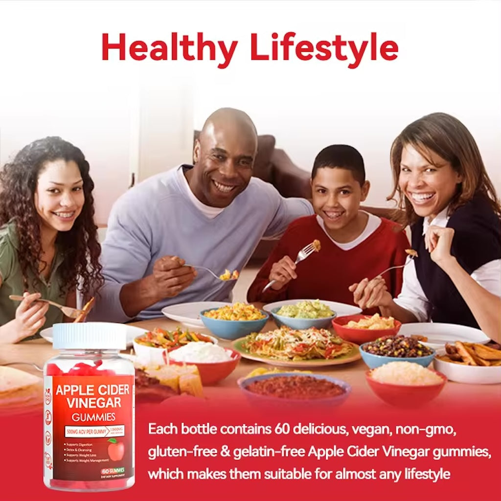 Apple Cider Vinegar Gummies for Weight Loss Digestion Weight Management with Vitamins B9 and B12 – 60 Count
