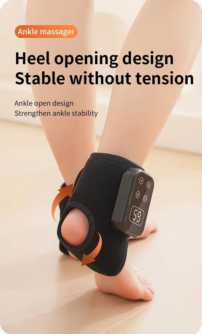 Heated Foot and Ankle Massager for Neuropathy and Plantar Fasciitis, Cordless Foot Massager with Heat and Vibration, Portable Wrap for Home, Office, and Travel (Grey, 2-Piece Set)