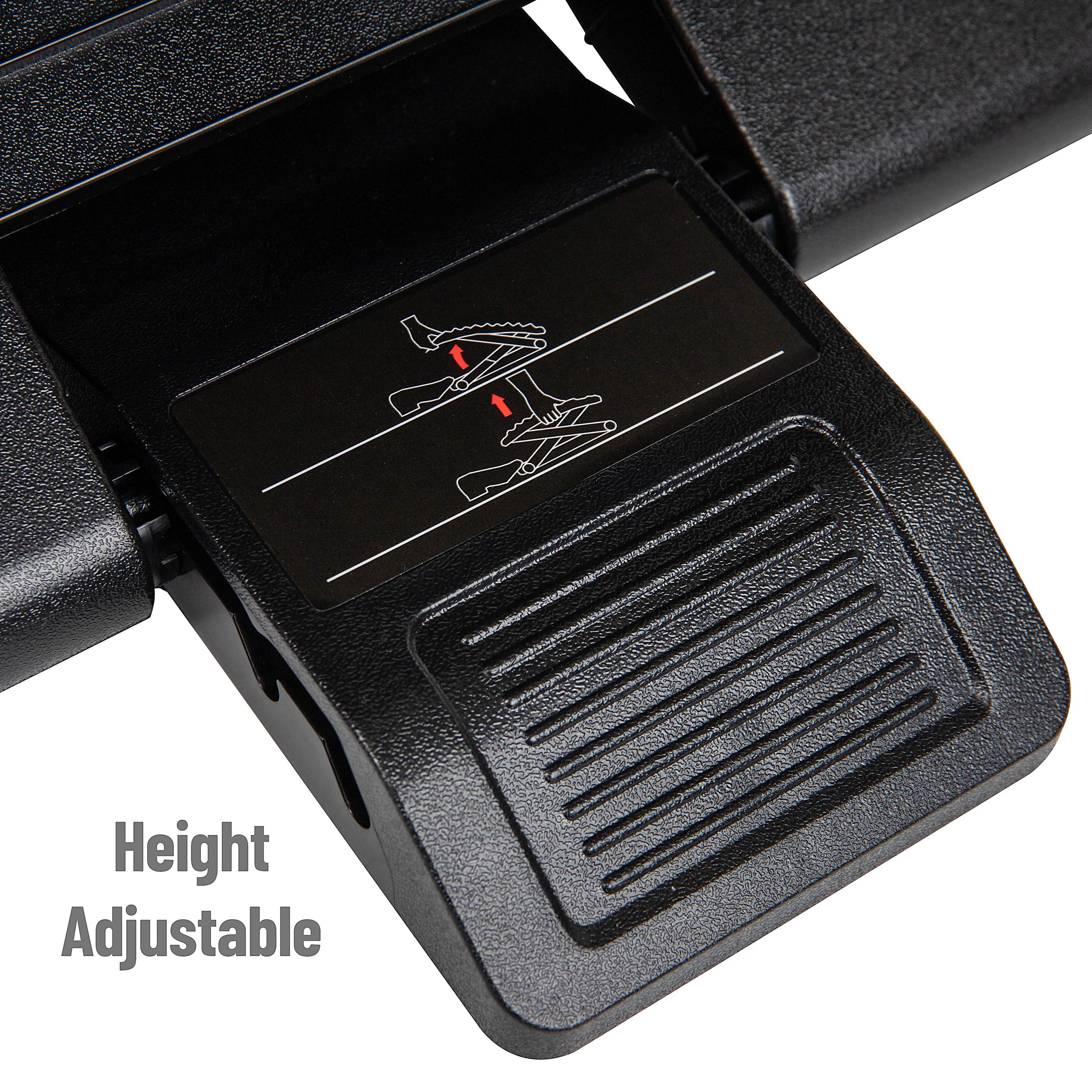 Ergonomic 3-Height Adjustable Under Desk Footrest with Massage Rollers and Tilt