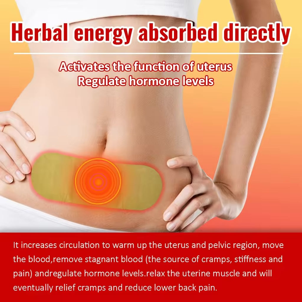 Period and Menstrual Cramps Heating Patch Natural Heating Patches for Period Cramps with Motherwort Ginger and Mugwort - 9 pcs
