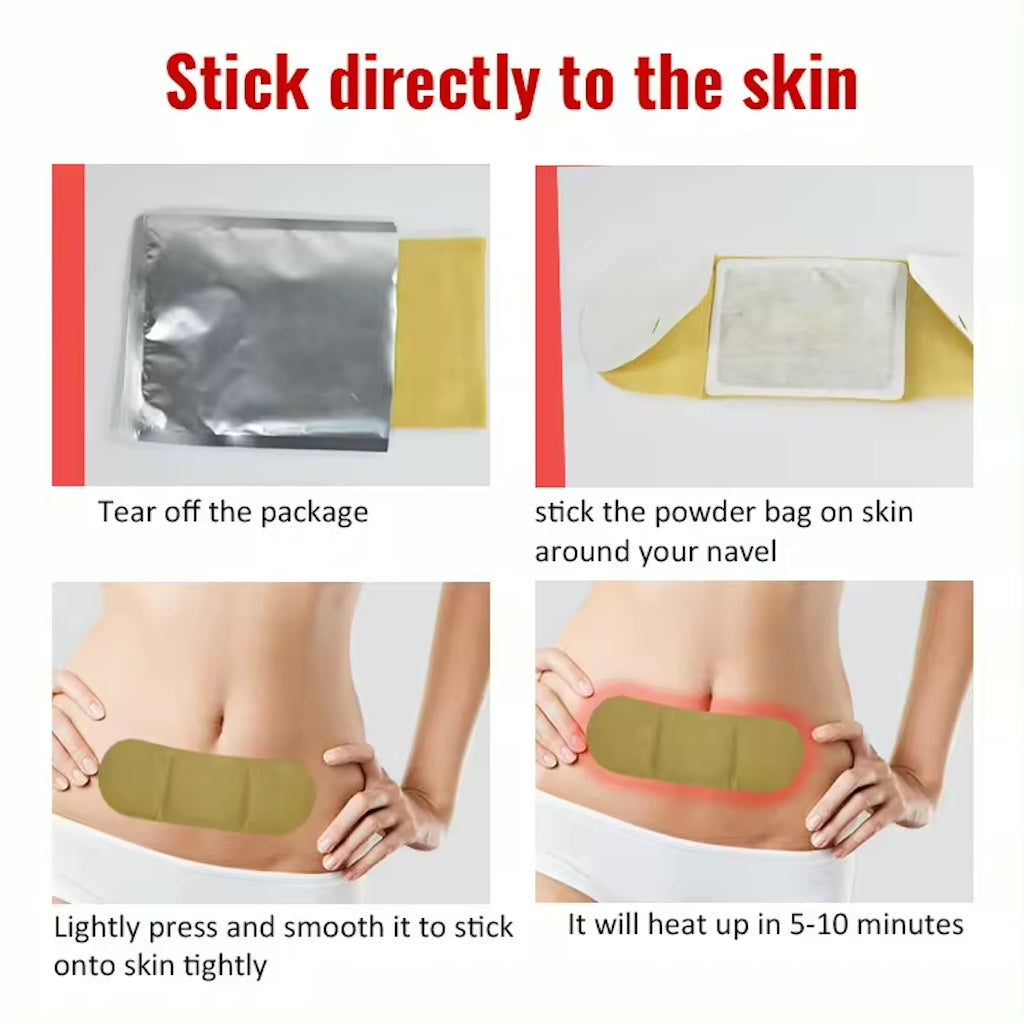 Period and Menstrual Cramps Heating Patch Natural Heating Patches for Period Cramps with Motherwort Ginger and Mugwort - 9 pcs