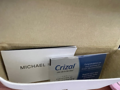 Authentic Michael Kors White Eyeglasses Sunglasses Hard Case w/Unopened Lens Cloth