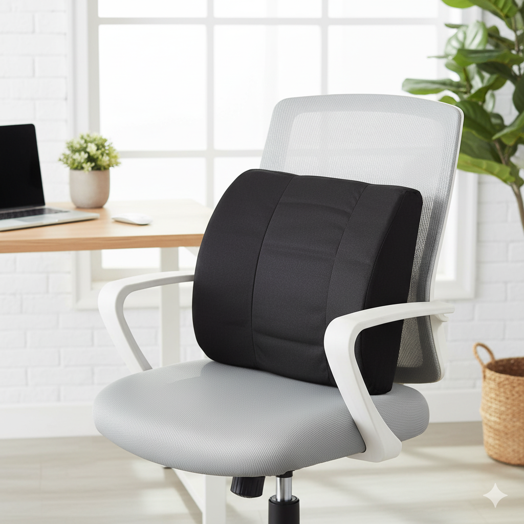 Roscoe Back Support for Office Chair Car Boat RV Wheelchair - Premium Contoured Lumbar Pillow and Chair Cushion for Lower Back Pain Relief