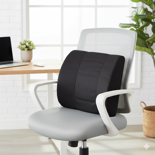 12x15in Back Support for Office Chair Car Boat RV Wheelchair - Premium Contoured Lumbar Pillow and Chair Cushion for Lower Back Pain Relief