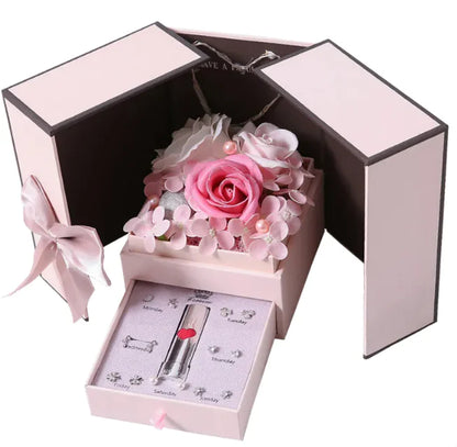 Elegant Jewelry Box with Preserved Rose: A Gift of Timeless Beauty