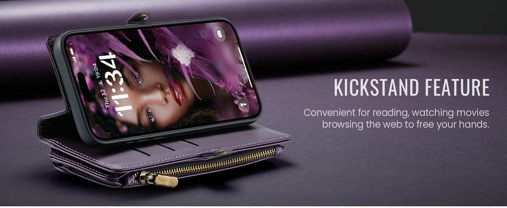 RFID Blocking Crossbody Wallet Phone Case for iPhone 15/14/13/12 Pro, 11/12/13/14/15/16e/XR | Wireless Charging Flip PU Leather Kickstand Card Holder