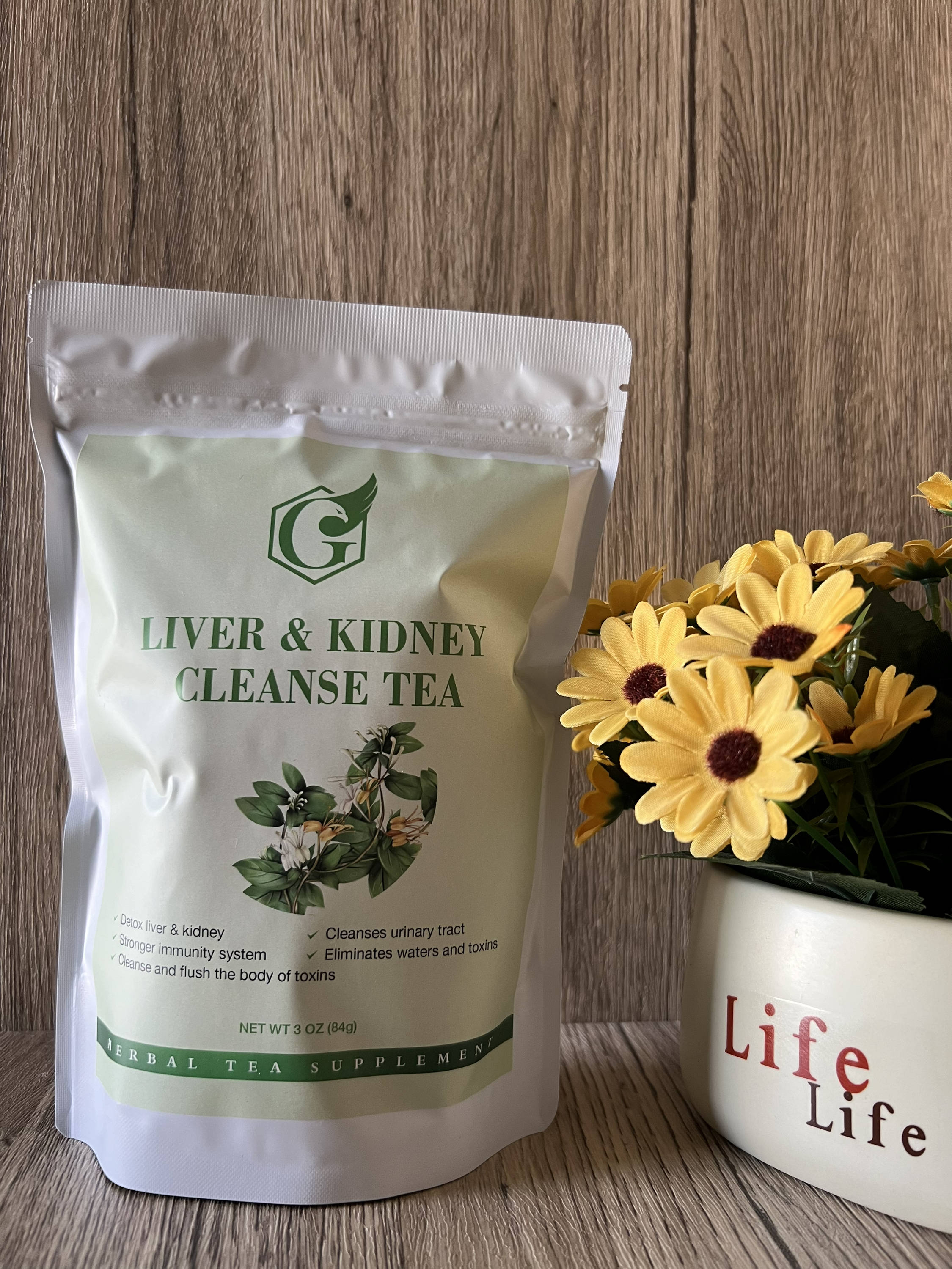 Herbal Liver & Kidney Cleanse Tea, 3 oz, Natural Detox Support, Urinary Tract Health, 28 Tea Bags