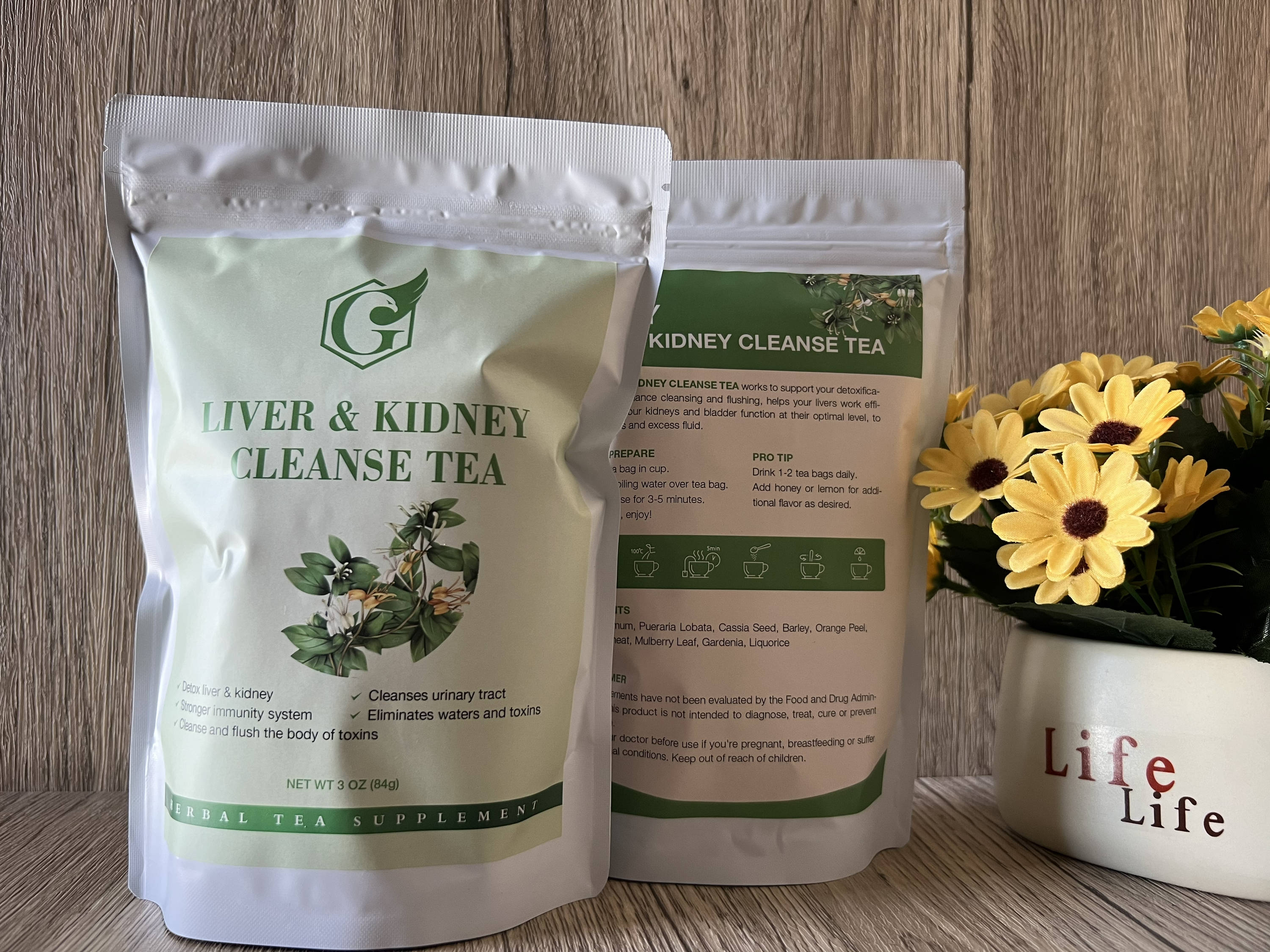 Herbal Liver & Kidney Cleanse Tea, 3 oz, Natural Detox Support, Urinary Tract Health, 28 Tea Bags