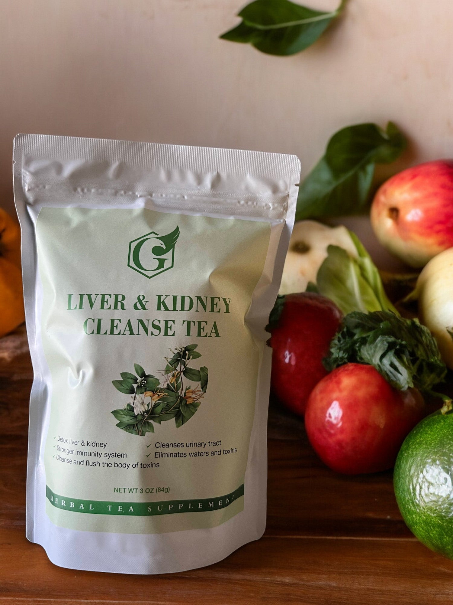 Herbal Liver & Kidney Cleanse Tea, 3 oz, Natural Detox Support, Urinary Tract Health, 28 Tea Bags