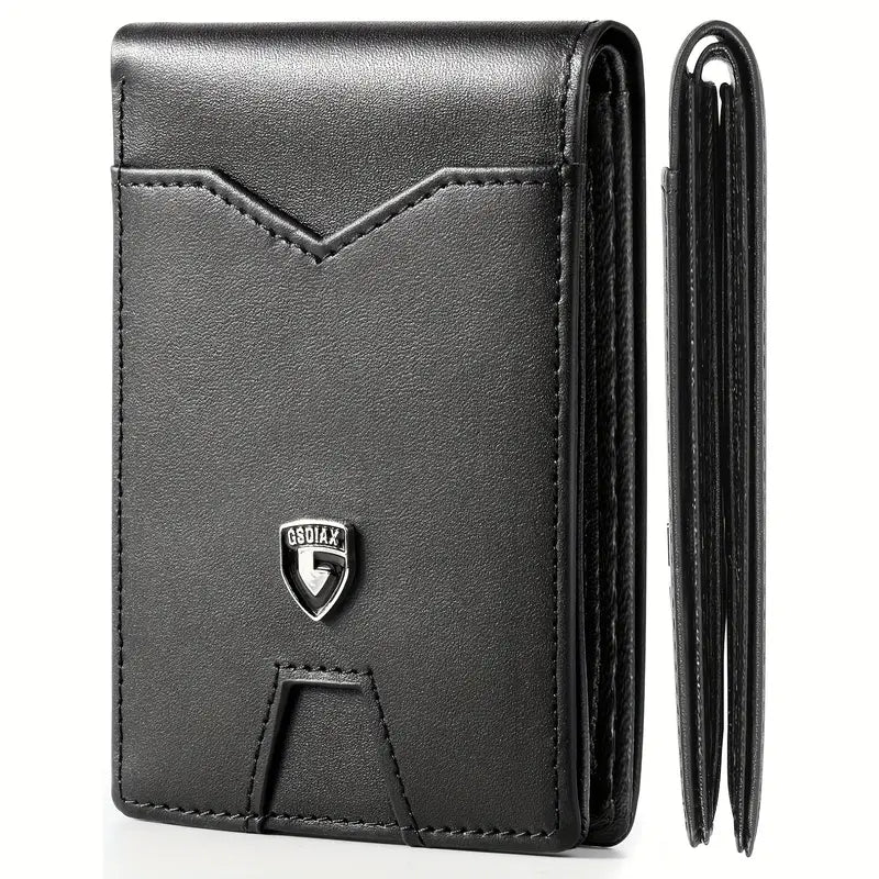 Ultra Slim RFID Blocking Carbon Fiber Wallet for Men – Minimalist Bifold, 11 Card Slots, Durable Microfiber Leather, Gift Box – Compact Credit Card Holder, Stylish Black – Perfect Gift for Dad, Husband, Son, Boyfriend, Friend
