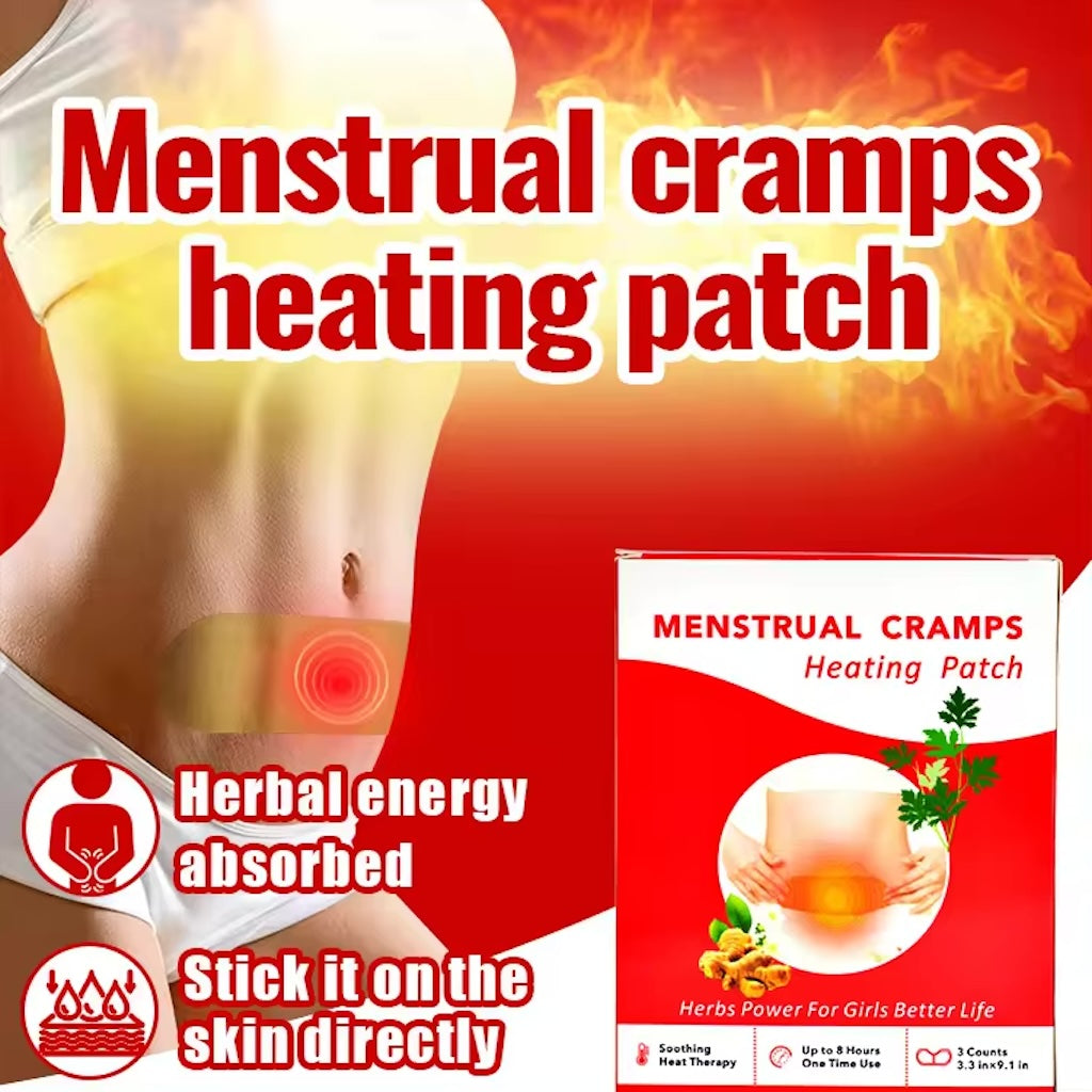Period and Menstrual Cramps Heating Patch Natural Heating Patches for Period Cramps with Motherwort Ginger and Mugwort - 9 pcs