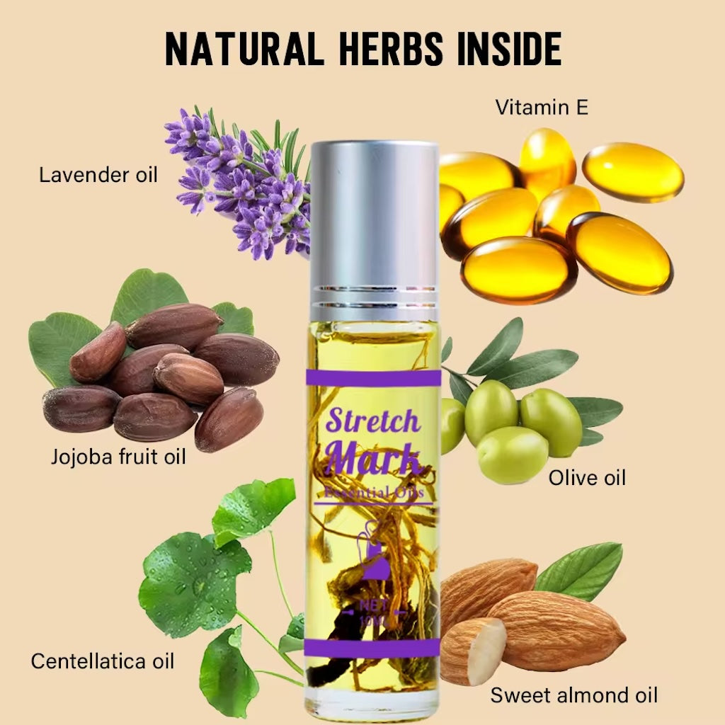 Serum for Scars & Stretch Marks w/ Organic Jojoba Oil & Vitamin E - .34 oz for 2