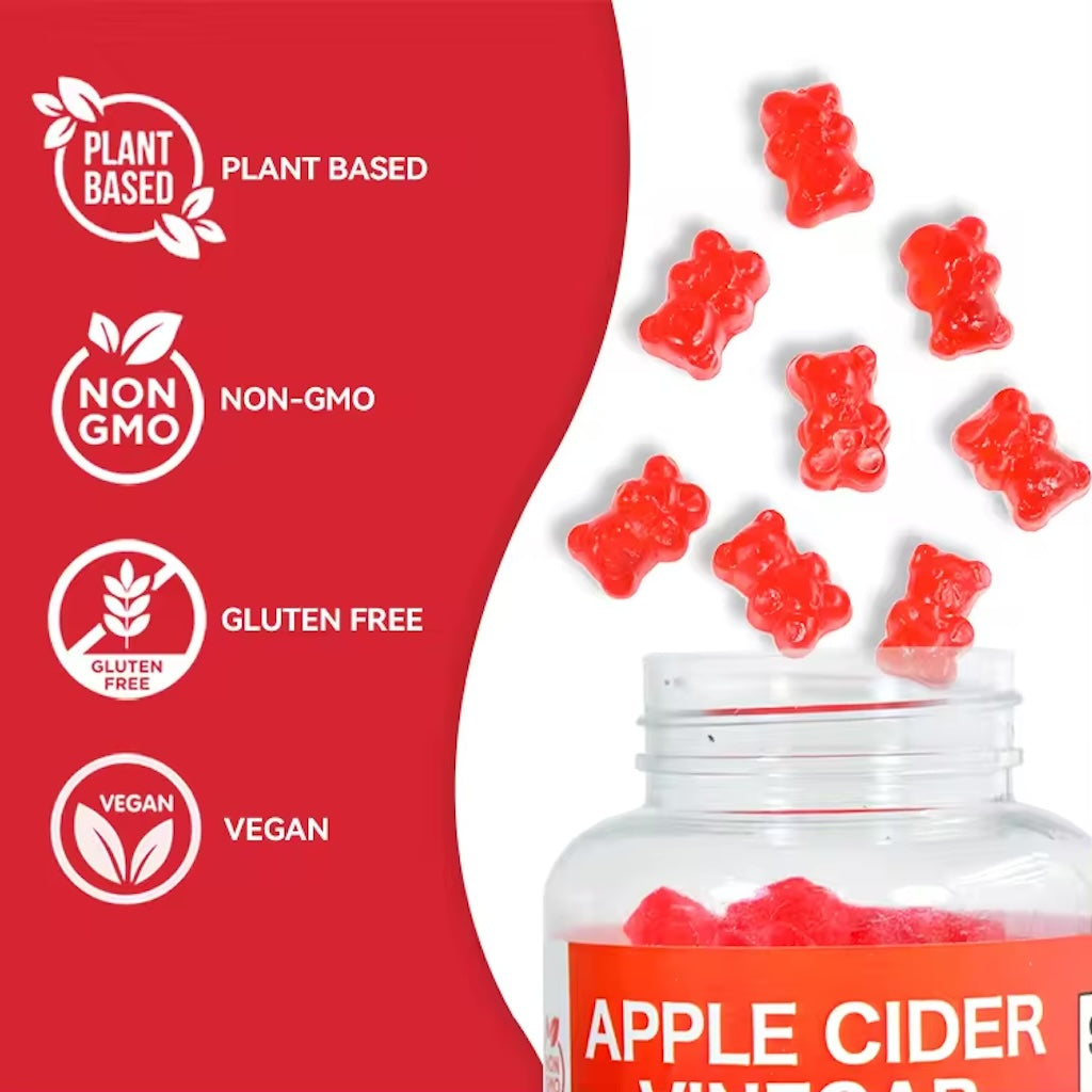 Apple Cider Vinegar Gummies for Weight Loss Digestion Weight Management with Vitamins B9 and B12 – 60 Count